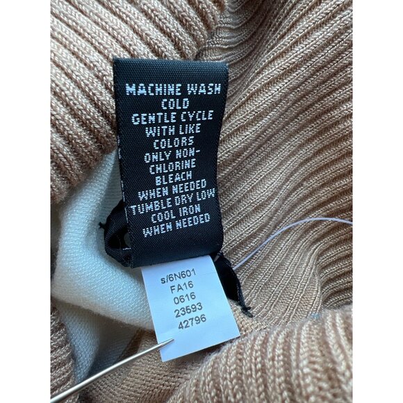 Alfani Sweater Size Large Cape Poncho Pullover Colorblock Beige Gray Nude Cozy - Picture 5 of 7